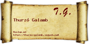 Thurzó Galamb névjegykártya